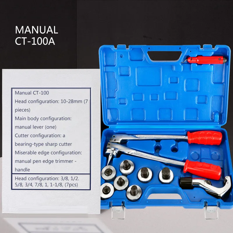 CT-100A Copper Pipe Expander Air Conditioning Refrigeration Maintenance Manual Copper Tube Expansion Device 10-28mm
CT-100A Copper Pipe Expander Air Conditioning Refrigeration Maintenance Manual Copper Tube Expansion Device 10-28mm