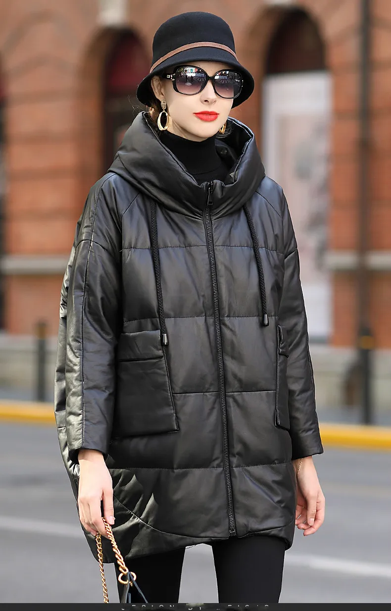 2023 Promotion Winter New Genuine Leather Down jacket Women's Medium length Casual Loose Hooded Sheepskin Leather Coat
2023 Promotion Winter New Genuine Leather Down jacket Women's Medium length Casual Loose Hooded Sheepskin Leather Coat