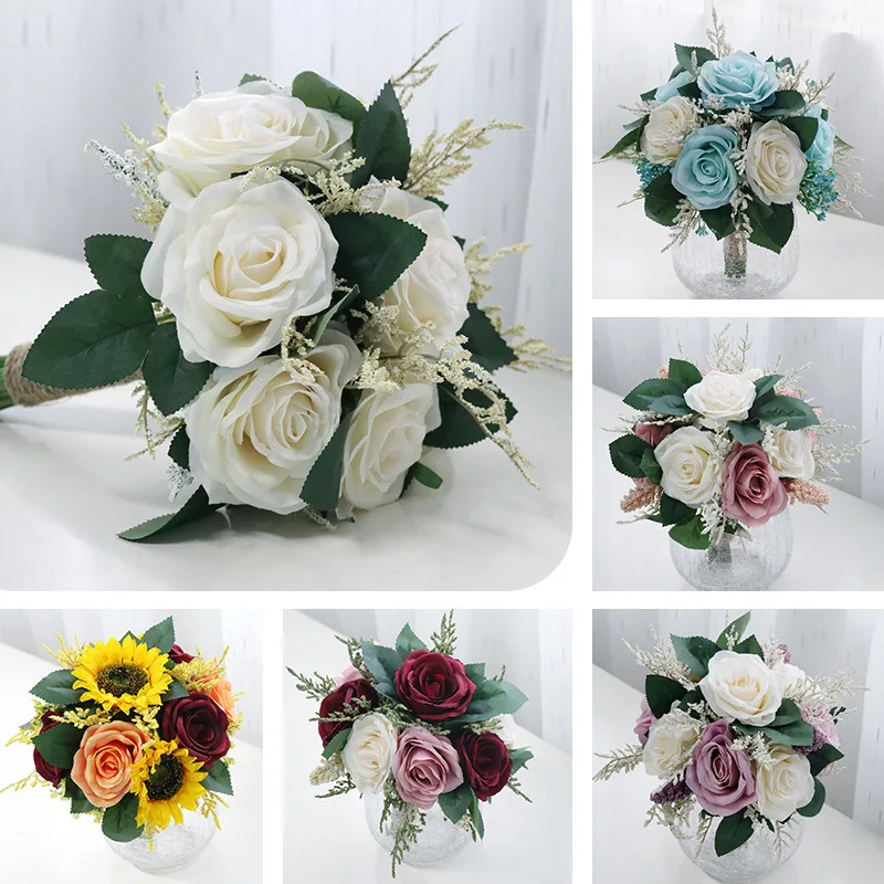 Light Champagne Wedding Bouquet Rose Artifical Flowers Bouquet De Mariage Mariée Accessories
Light Champagne Wedding Bouquet Rose Artifical Flowers Bouquet De Mariage Mariée Accessories