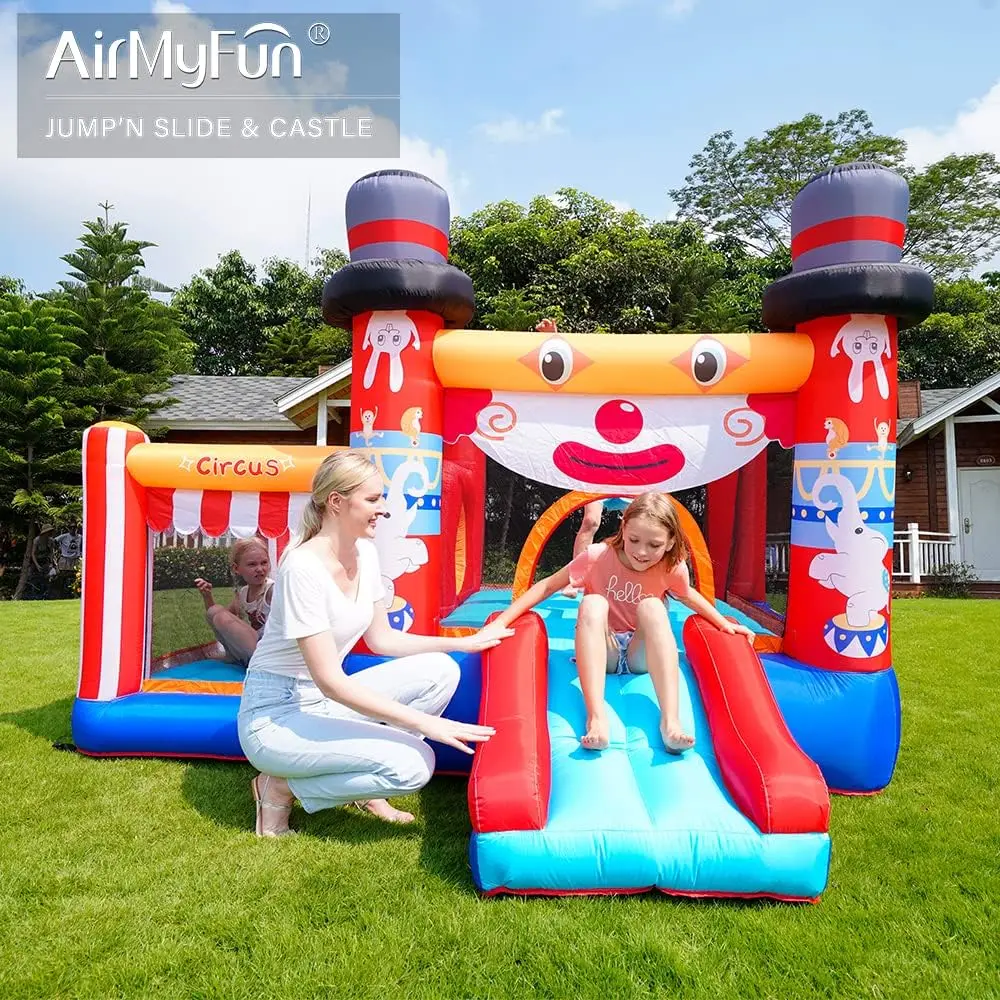 

Bouncy House & Bouncy Castle for Kids, Inflatable Bounce House with Blower, Bouncing Area and Slide for Toddlers Outdoor Backyar