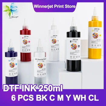 애완 동물 필름 전송 프린터용 DTF 잉크 250ML 5 색, DTF 핫멜트 접착제 파우더, T 셔츠 인쇄용 흰색 안료 잉크