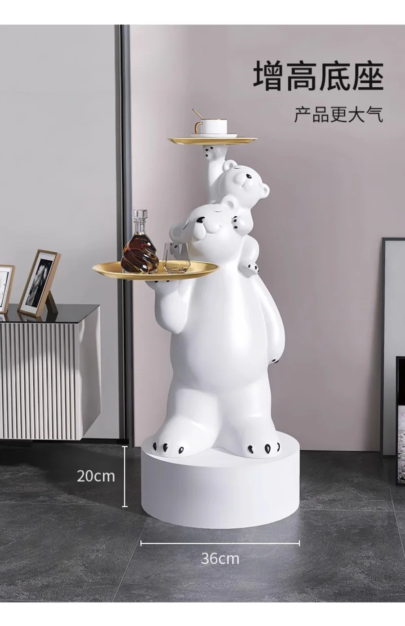 Trendy Fun Ins Style Tray Polar Bear Living Room Large Floor Standing Ornaments Home Decorations Illumination Statue Trendy Fun Ins Style Tray Polar Bear Living Room Large Floor Standing Ornaments Home Decorations Illumination Statue