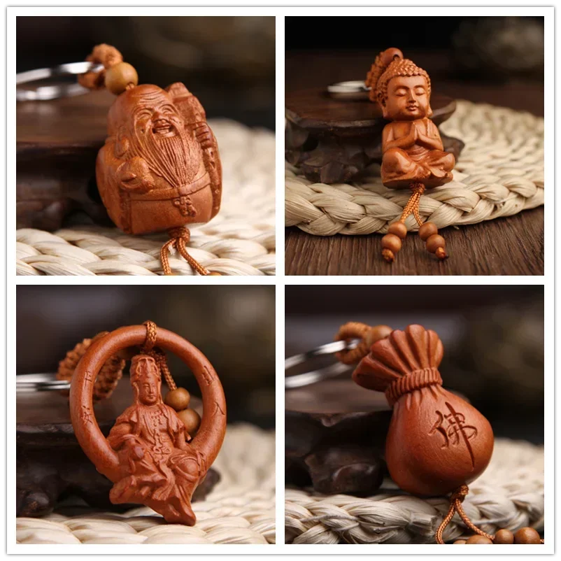 Wooden Buddhism Keychain Guanyin Monk Lucky Buddha Custom Wood Keyring Bag Phone Car Key Chains Buddhist Pendant accessory Gift
Wooden Buddhism Keychain Guanyin Monk Lucky Buddha Custom Wood Keyring Bag Phone Car Key Chains Buddhist Pendant accessory Gift