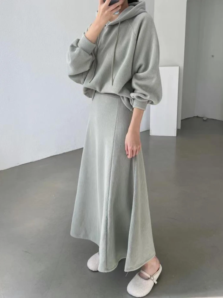 Korean Official Website Chic Winter Korean Version Retro Hooded Long Sleeve Sweater+skirt Fashion Casual Suit Women
Korean Official Website Chic Winter Korean Version Retro Hooded Long Sleeve Sweater+skirt Fashion Casual Suit Women