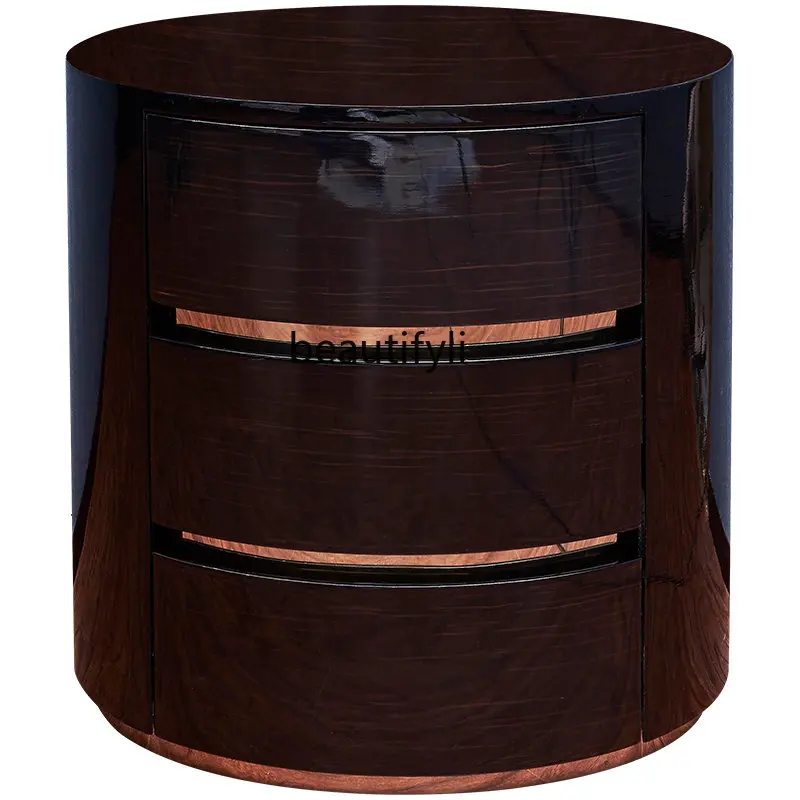 Italian Light Luxury Bedside Table Oval Modern Minimalist Black Bedroom and Household Minimalist Bedside Cabinet
Italian Light Luxury Bedside Table Oval Modern Minimalist Black Bedroom and Household Minimalist Bedside Cabinet