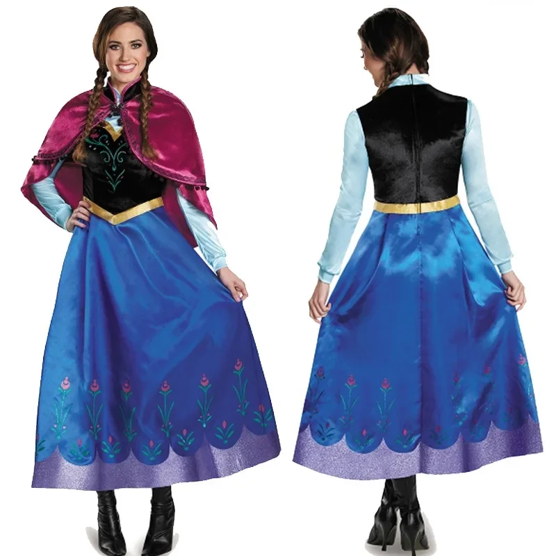 

Длинное платье принцессы «Холодное сердце» для взрослых, Снежная королева, Эльза, женское платье для Хэллоуина