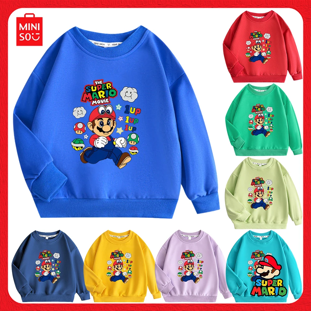Одежда Miniso Super Mario, Детский свитер, хлопковый пуловер с мультяшным принтом на осень и зиму, топы для мальчиков и девочек, подарок на день рождения
Одежда Miniso Super Mario, Детский свитер, хлопковый пуловер с мультяшным принтом на осень и зиму, топы для мальчиков и девочек, подарок на день рождения
