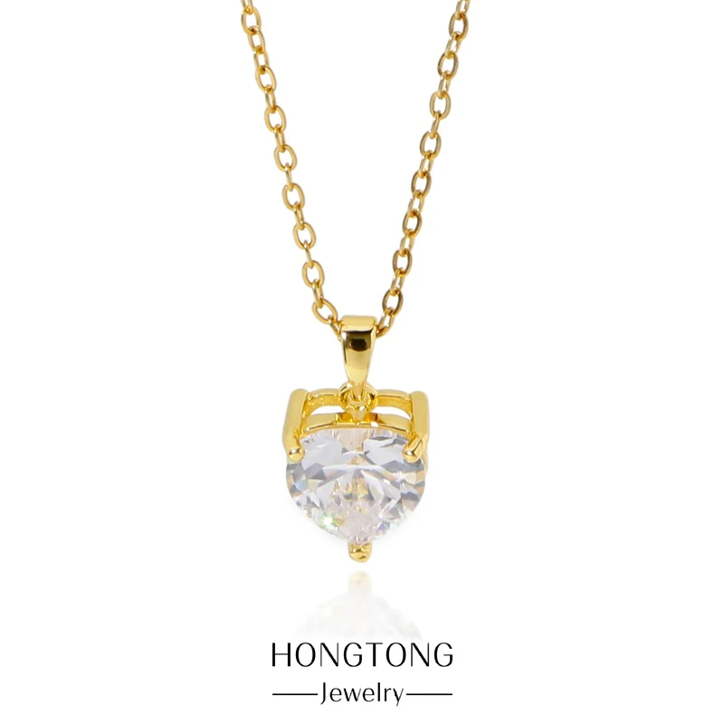 HONGTONG Peach Heart zircon Pendant Necklace For Women High Quality Stainless Steel Jewelry 18K Gold Plated Charm Accessories
HONGTONG Peach Heart zircon Pendant Necklace For Women High Quality Stainless Steel Jewelry 18K Gold Plated Charm Accessories