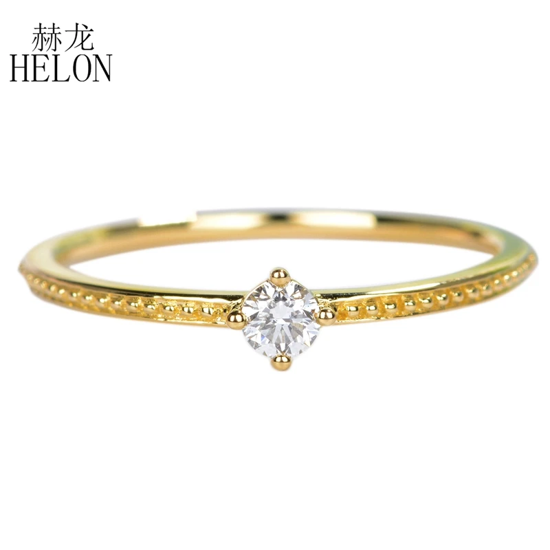 HELON Solid 14K /Yellow Rose /White Gold 0.10ct Lab Grown Moissanite Diamond Engagement Wedding Ring For Women Fine Jewelry
HELON Solid 14K /Yellow Rose /White Gold 0.10ct Lab Grown Moissanite Diamond Engagement Wedding Ring For Women Fine Jewelry