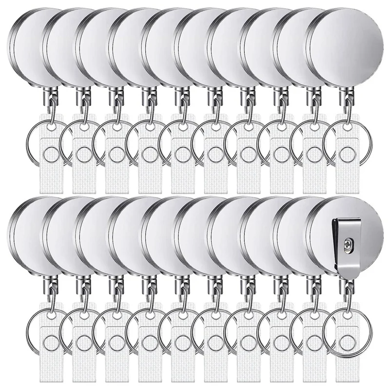 Heavy Duty Retractable Badge Holder Reel ID Badge Holder Telescopic Buckle Alloy With Belt Clip Key Ring Badge Reels
Heavy Duty Retractable Badge Holder Reel ID Badge Holder Telescopic Buckle Alloy With Belt Clip Key Ring Badge Reels