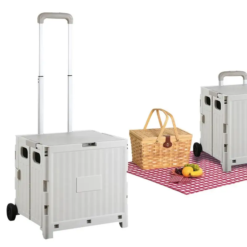 

Large Capacity Foldable Garden Crates With High Weight Capacity Folding Cart Camping Trolley Garden Carts Push Cart Dolly