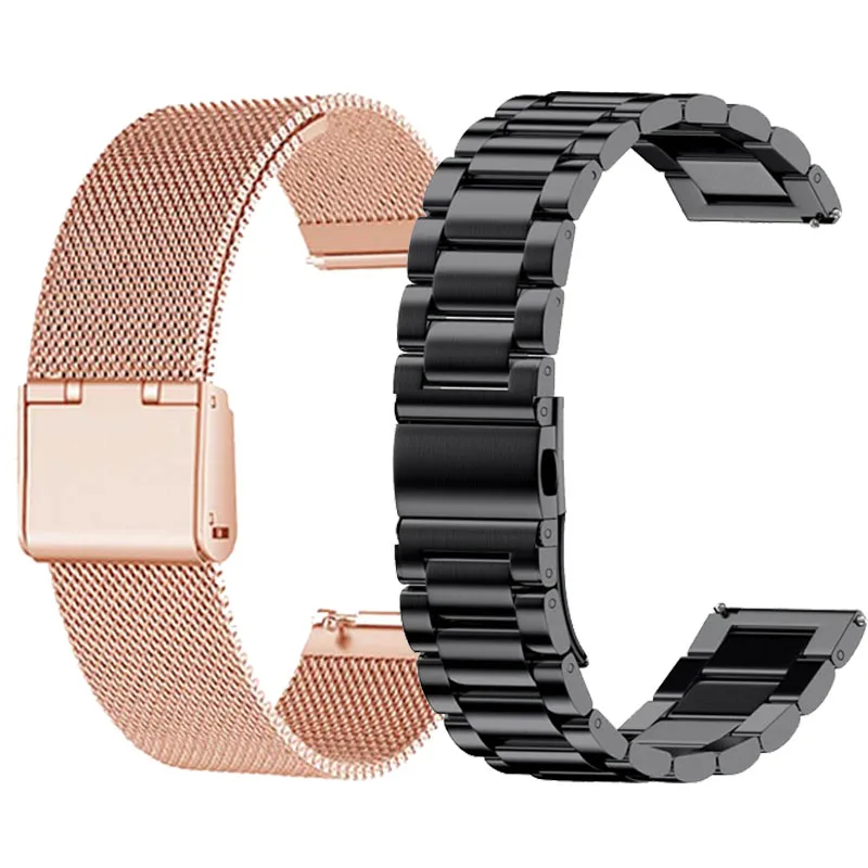 

22mm/20mm/18mm Bracelet For Huawei/Ticwatch/Garmin/Xiaomi Huami/Samsung/Colmi Watch Band Milanese Stainless Steel Strap