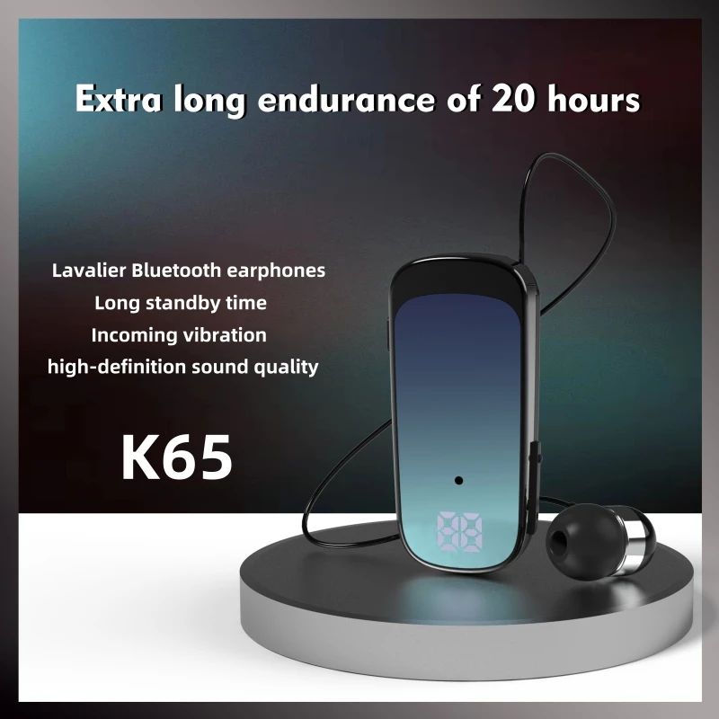 Bluetooth-наушники K65 Lavalier с большим радиусом действия и высоким разрешением
Bluetooth-наушники K65 Lavalier с большим радиусом действия и высоким разрешением