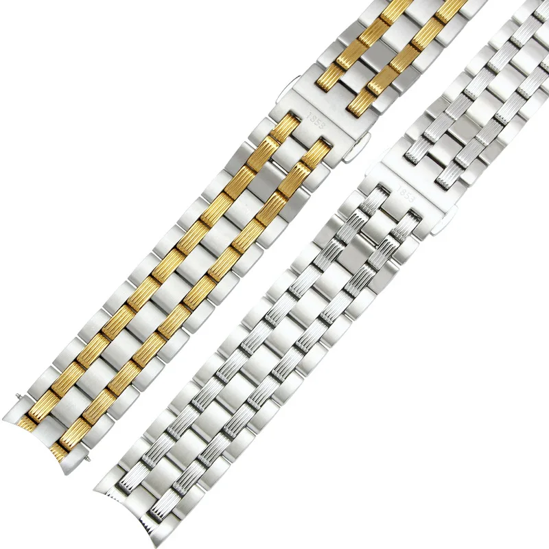 

For TISSOT 1853 Sea Stars Strap Watches Accessories 316L Stainless Steel Bracelet Men Silver WatchBand Safe Buckle T065 T065430