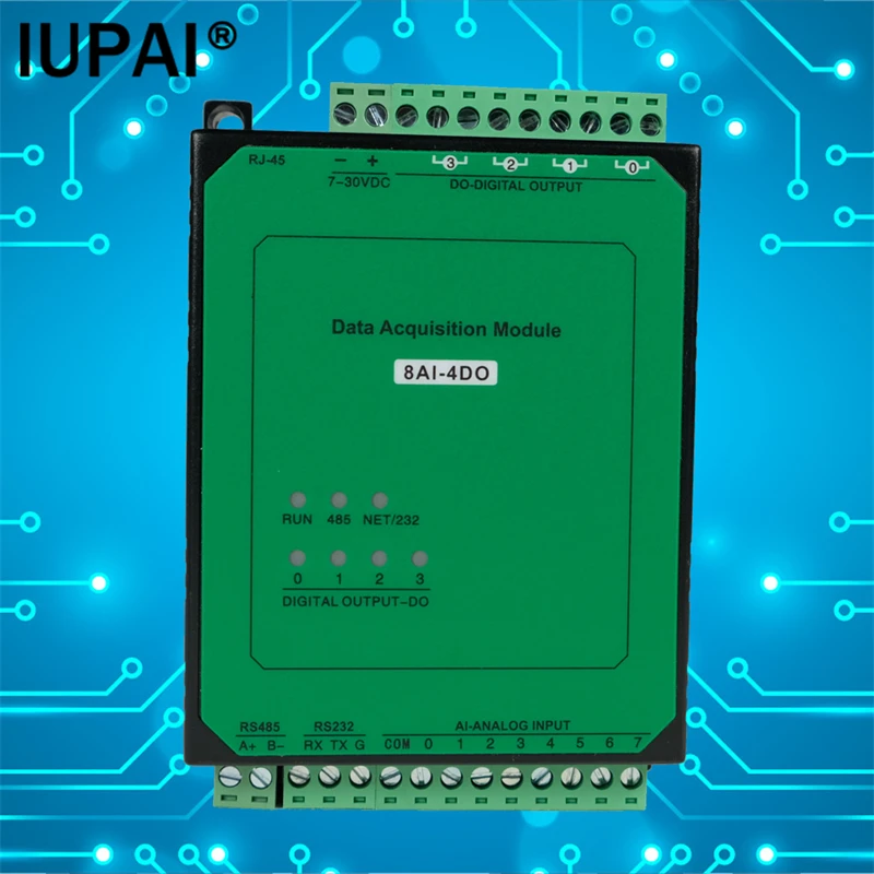 

8AI-4DO 8-channel Analog Acquisition Input 4-channel Relay Output 220V5A ModbusTCP Ethernet Module Industrial Controller