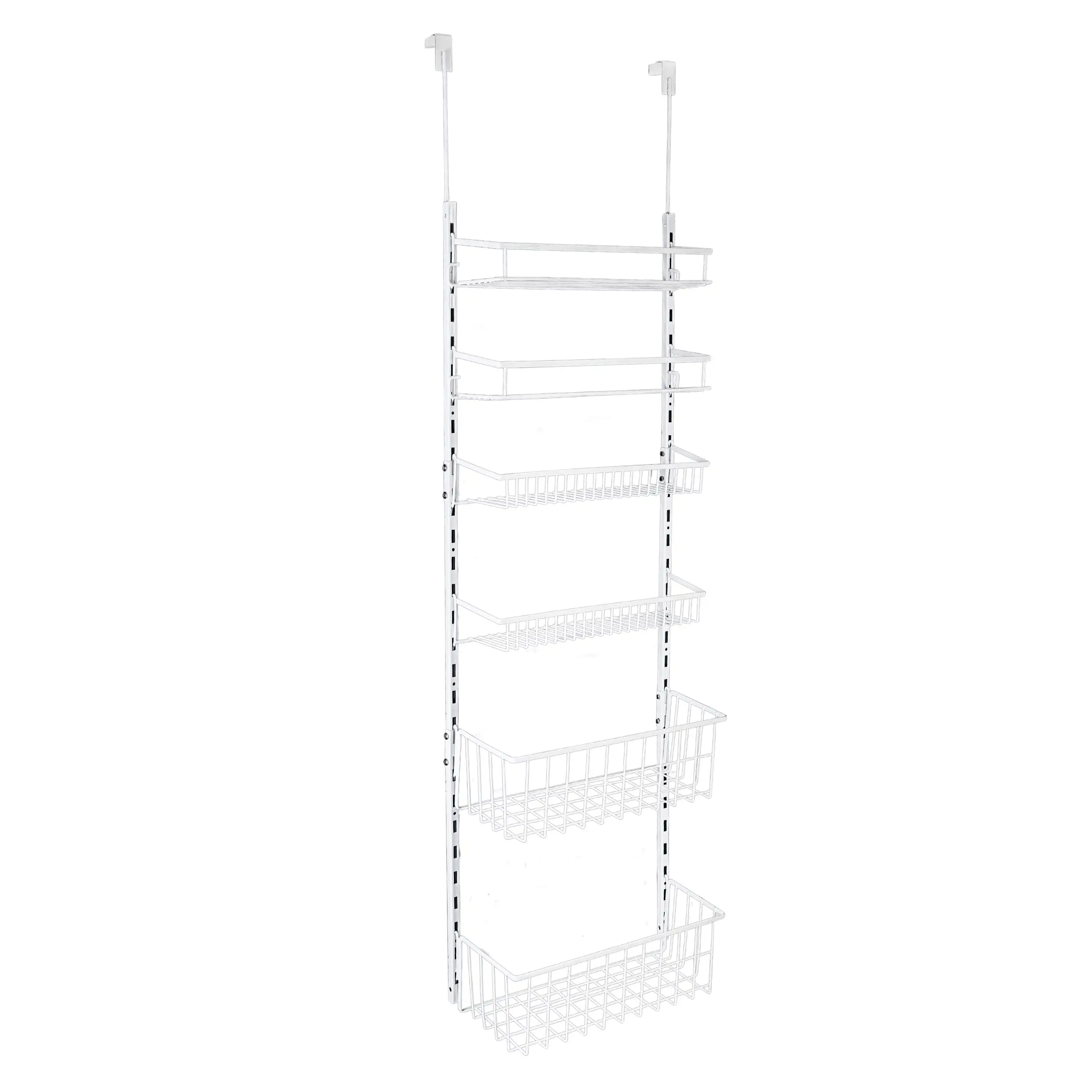 Mainstays Over the Door Rack Organizer with 6 Tier Adjustable Shelves Powder Coated Steel White
Mainstays Over the Door Rack Organizer with 6 Tier Adjustable Shelves Powder Coated Steel White