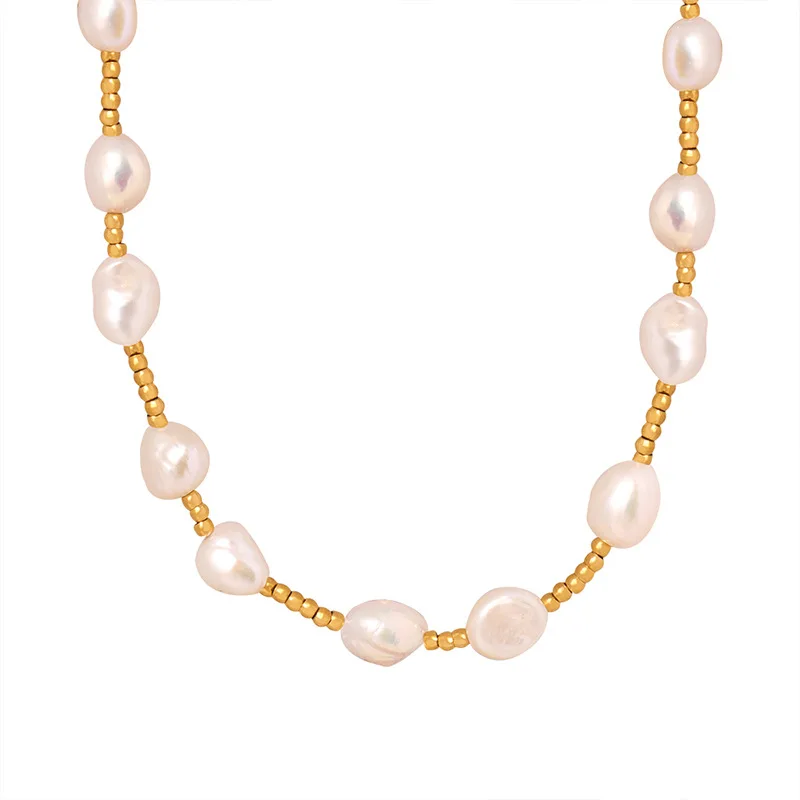 316L Stainless Steel French Vintage Elegant Natural Freshwater Pearls Necklace For Women Fashion Waterproof Neck Chain Jewelry
316L Stainless Steel French Vintage Elegant Natural Freshwater Pearls Necklace For Women Fashion Waterproof Neck Chain Jewelry