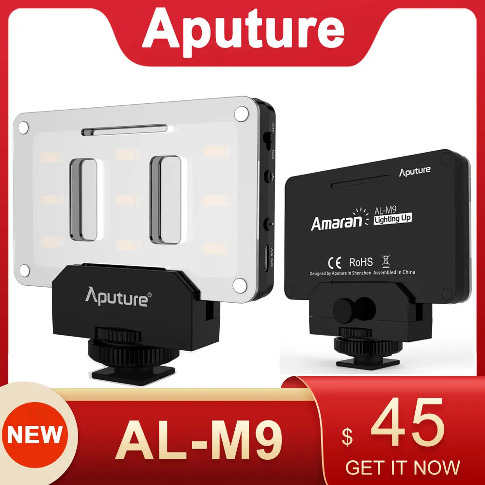 Aputure Amaran AL-M9 LED Mini Video Light CRI/TLCI 95+ 5500K On-Camera Fill Light 9 SMD Lights LED Lighting for Canon Nikon Sony
Aputure Amaran AL-M9 LED Mini Video Light CRI/TLCI 95+ 5500K On-Camera Fill Light 9 SMD Lights LED Lighting for Canon Nikon Sony
