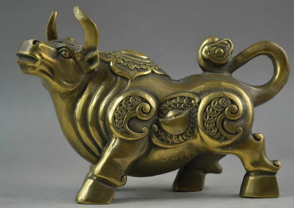 16.5cm Rare Handwork Old Copper Carving Precious Bull Tial Carving Nyoi Showily Statue tools wedding Decoration Brass Bronze
16.5cm Rare Handwork Old Copper Carving Precious Bull Tial Carving Nyoi Showily Statue tools wedding Decoration Brass Bronze