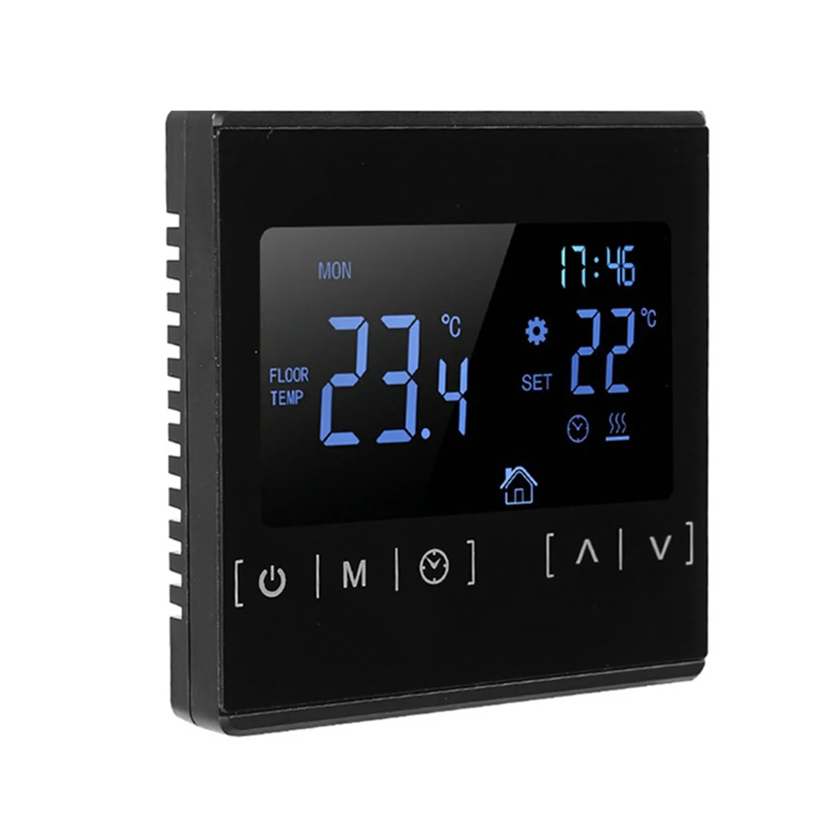 

LCD Touchscreen Thermostat Programmable Electric Floor Heating System Thermoregulator AC 85-250V(Black)