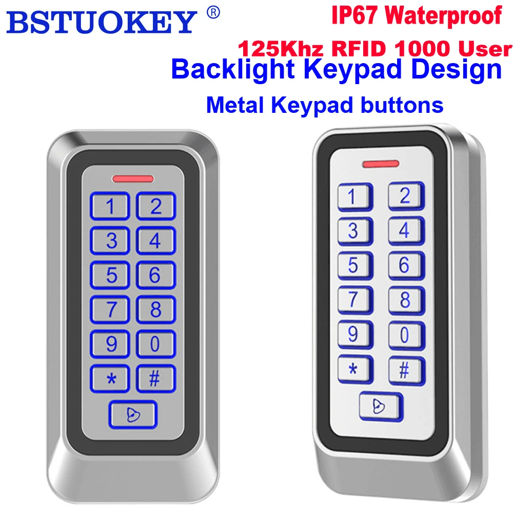 

125Khz Rfid Door Access Control System IP67 Waterproof Metal Keypad Proximity Card Standalone Access Controler 1000 User