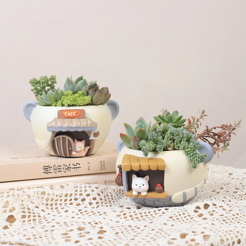 Creative Planter For Succulents Garden Decorations Resin Flower Pot Decorative Ornament Fairy Garden Cat Fox Tabletop Decor
Creative Planter For Succulents Garden Decorations Resin Flower Pot Decorative Ornament Fairy Garden Cat Fox Tabletop Decor