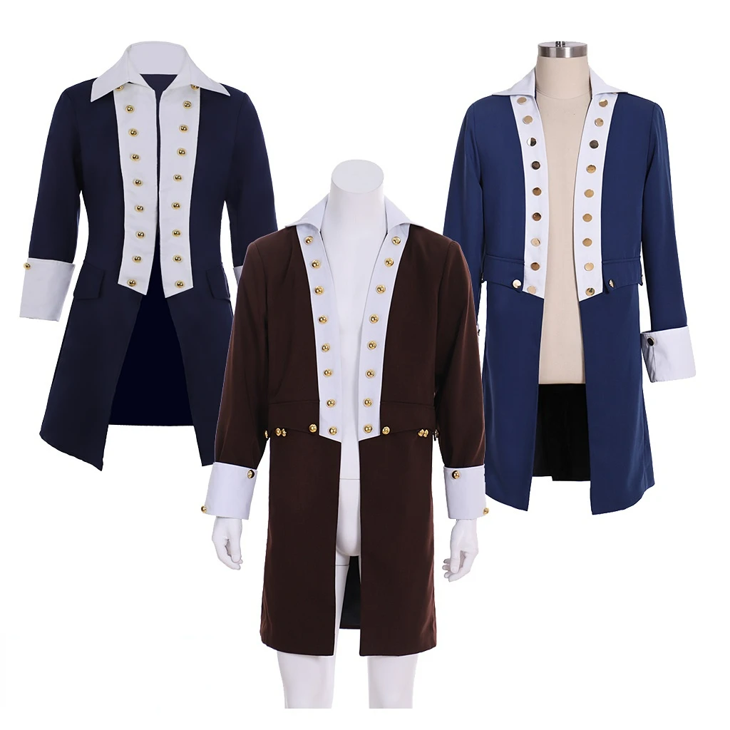 Hamilton 18th Century Men's Colonial Military Uniform Tailcoat Medieval Victorian Regency Outfit Retro Halloween Costume
Hamilton 18th Century Men's Colonial Military Uniform Tailcoat Medieval Victorian Regency Outfit Retro Halloween Costume