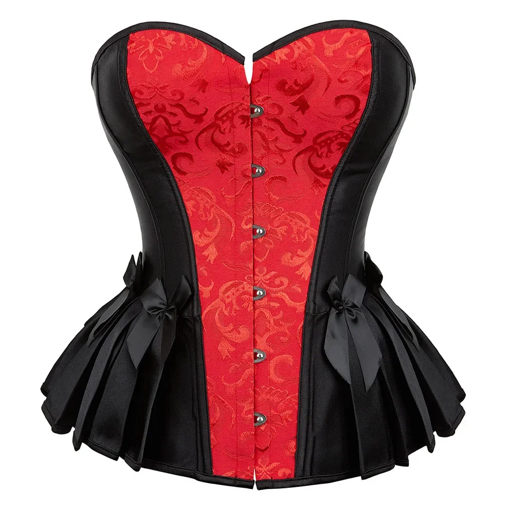 Jacquard Corset Top Plus Size Corselet Gothic Vintage Overbust Bustier Burlesque Costume
Jacquard Corset Top Plus Size Corselet Gothic Vintage Overbust Bustier Burlesque Costume