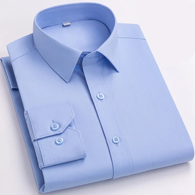 Men’s Business Long Sleeve Shirts Elegant Solid Plain Bamboo Fiber Office Formal Dress Shirt Casual Standard Male Workwear Shirt
Men’s Business Long Sleeve Shirts Elegant Solid Plain Bamboo Fiber Office Formal Dress Shirt Casual Standard Male Workwear Shirt