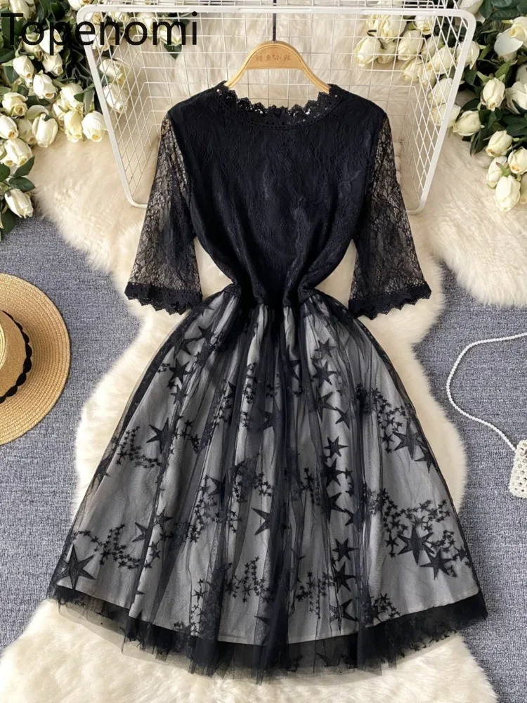 Topenomi французское Ретро Кружевное Сетчатое женское платье, летнее модное ТРАПЕЦИЕВИДНОЕ бальное платье с талией, элегантные вечерние платья для выпускного вечера
Topenomi французское Ретро Кружевное Сетчатое женское платье, летнее модное ТРАПЕЦИЕВИДНОЕ бальное платье с талией, элегантные вечерние платья для выпускного вечера