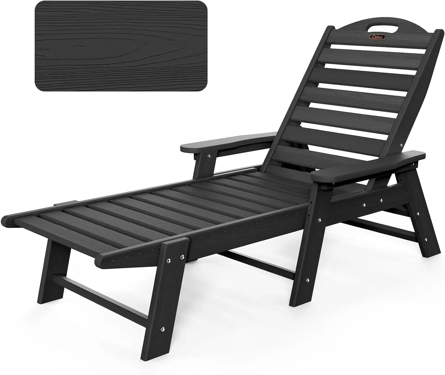 Chaise Lounge Chair Outdoor with Wood Texture, Adjustable 5-Position Chaise Lounge Outdoor, Patio Chair for Poolside
Chaise Lounge Chair Outdoor with Wood Texture, Adjustable 5-Position Chaise Lounge Outdoor, Patio Chair for Poolside