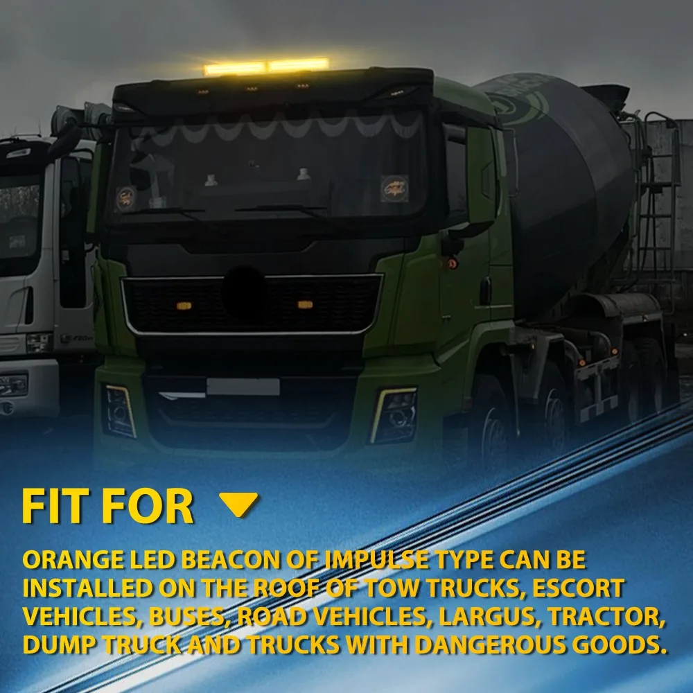 1Pcs 305mm Car LED Strobe Flashes Lamp Beacon Light Orange Amber 10 Strobe Modes For Tow Truck Tractor Road Vehicles 12-24V 1Pcs 305mm Car LED Strobe Flashes Lamp Beacon Light Orange Amber 10 Strobe Modes For Tow Truck Tractor Road Vehicles 12-24V