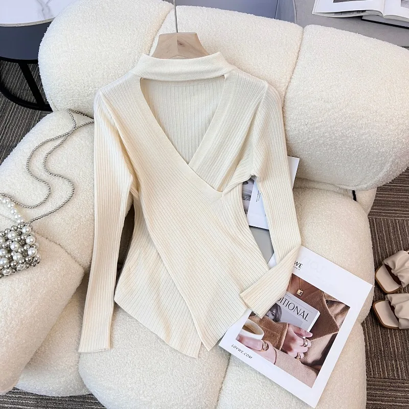 Sexy Cross Hollow Out Sweater Women Autumn Winter Chic Half High Collar Pullovers Long Sleeve Tops Solid Slim Fit Clothes 28638
Sexy Cross Hollow Out Sweater Women Autumn Winter Chic Half High Collar Pullovers Long Sleeve Tops Solid Slim Fit Clothes 28638