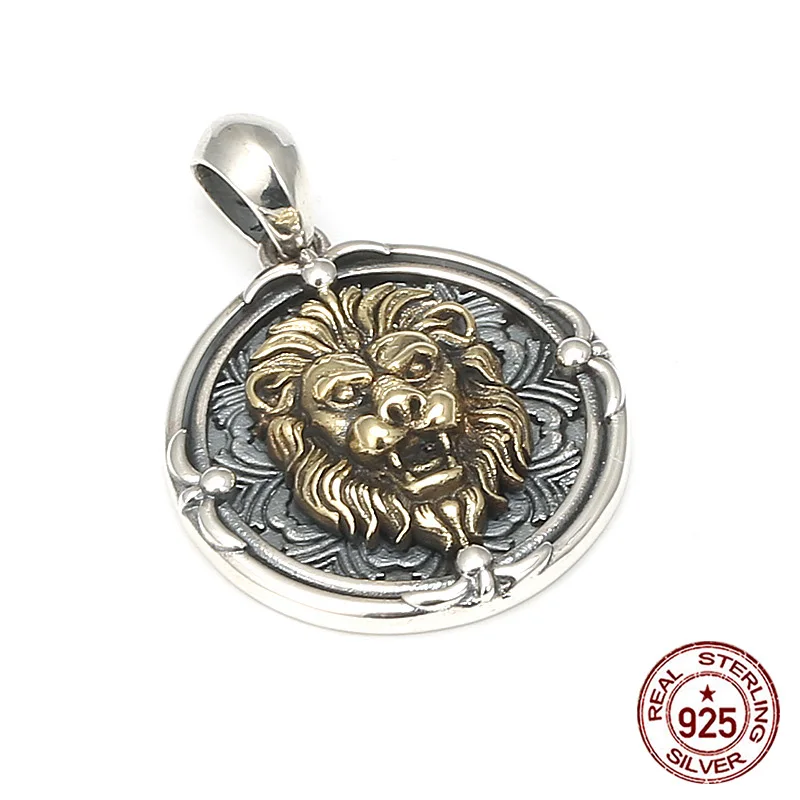 

S925 Sterling Silver Pendant Personalized Fashion Relief Lion Design sensation internet celebrity pendant