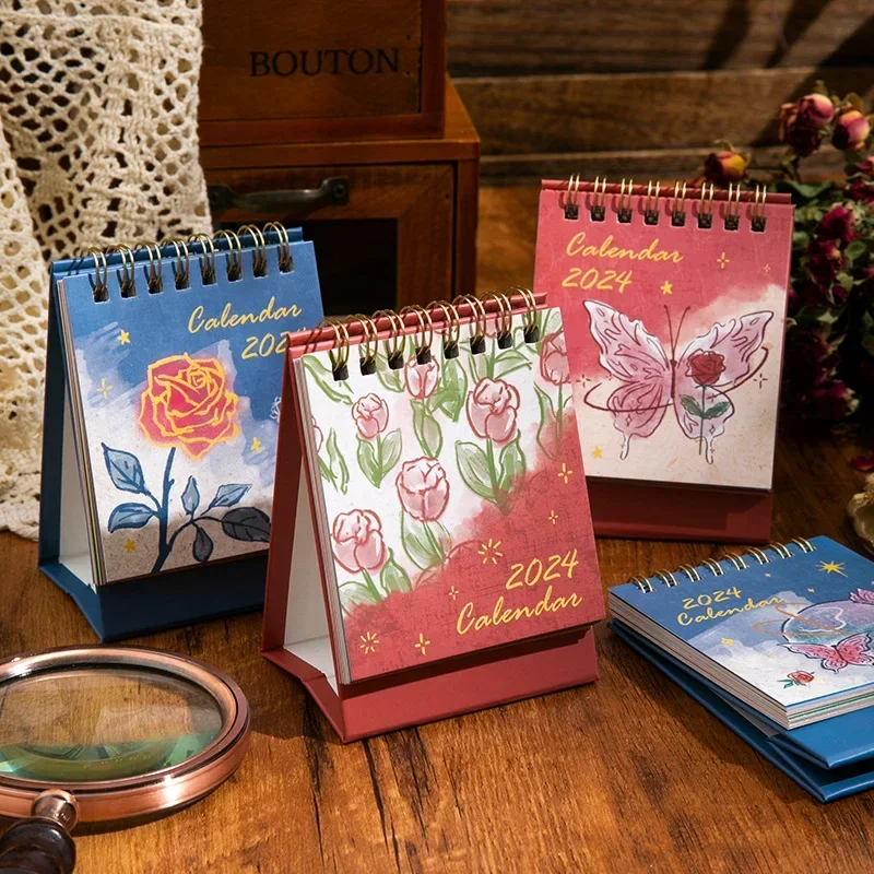 1pc 2024 Small desk calendar retro Rose punch card plan tabletop decoration Office stationery Supplies
1pc 2024 Small desk calendar retro Rose punch card plan tabletop decoration Office stationery Supplies