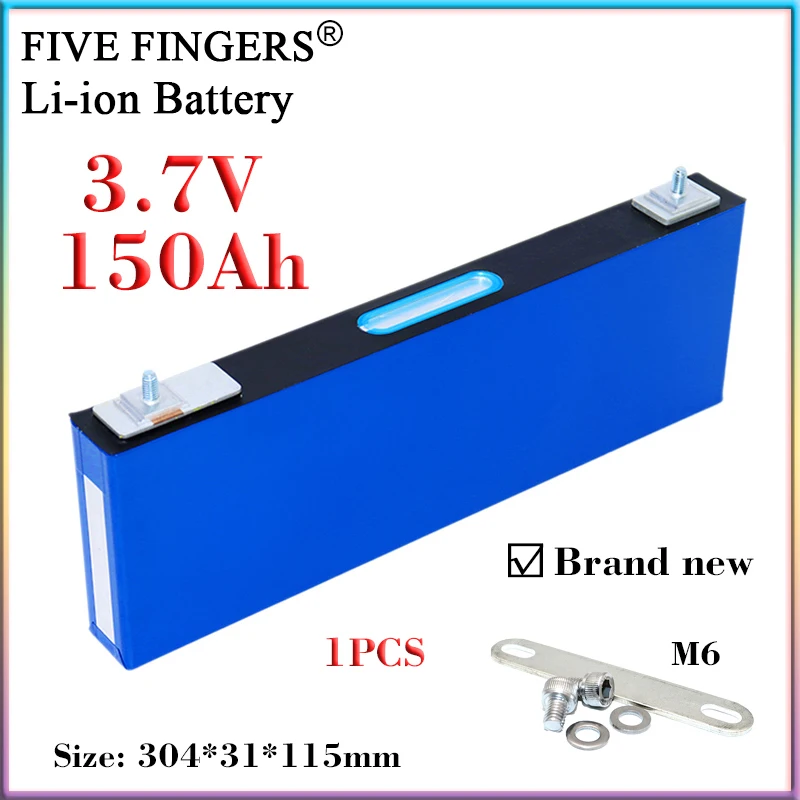 1PCS New 3.7V 150Ah Lithium Battery For 4S 12V 24V 36V Electric Car Boat RV Yacht Inverter Home Solar Wind Energy etc Cells DIY
1PCS New 3.7V 150Ah Lithium Battery For 4S 12V 24V 36V Electric Car Boat RV Yacht Inverter Home Solar Wind Energy etc Cells DIY