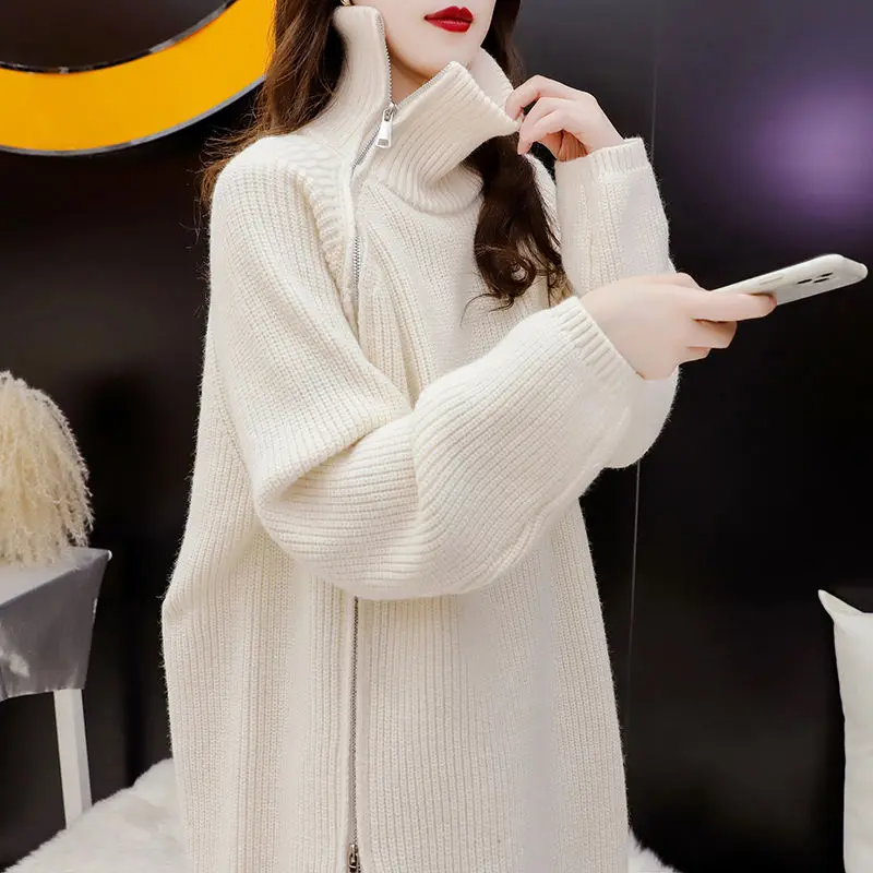 Turtleneck Sweater Women Zipper Sweatshirt Knitted Cardigan Pullover Loose Casual Coat Korean Chic Long Sleeve Y2k Tops New
Turtleneck Sweater Women Zipper Sweatshirt Knitted Cardigan Pullover Loose Casual Coat Korean Chic Long Sleeve Y2k Tops New