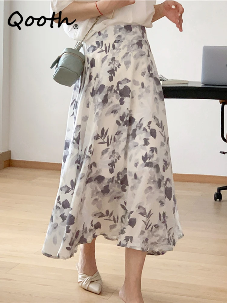 Qooth Women Chiffon Floral A-line Skirt Elegant Elastic Waist Long Printed Skirt For Spring Summer QT2145
Qooth Women Chiffon Floral A-line Skirt Elegant Elastic Waist Long Printed Skirt For Spring Summer QT2145