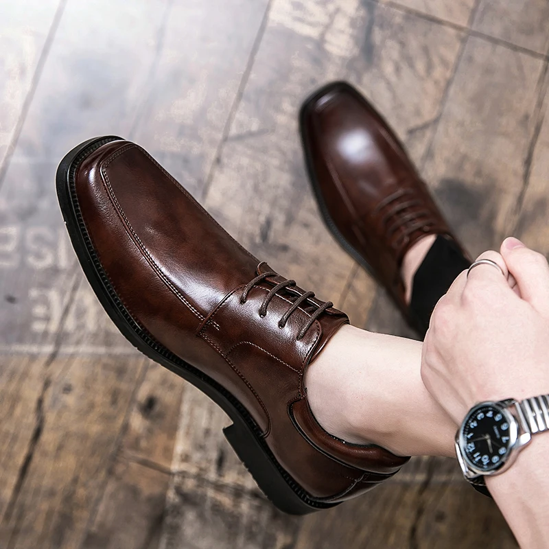 High Quality Business Men Dress Shoes Square Head Male Casual Leather Shoes 2023 Lace Up Wedding Shoes Men Gentleman Derby Shoes
High Quality Business Men Dress Shoes Square Head Male Casual Leather Shoes 2023 Lace Up Wedding Shoes Men Gentleman Derby Shoes