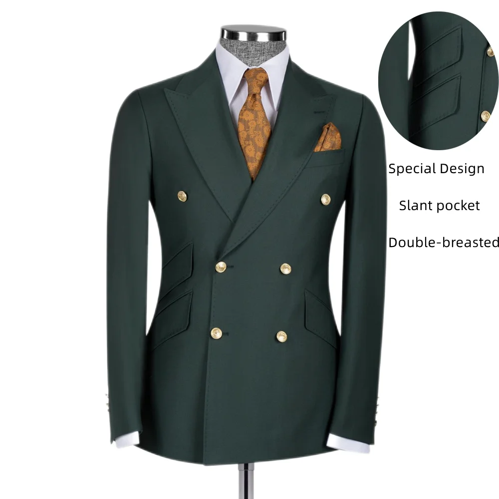 Latest Design Slant Pocket Blazer Men Suits Slim Fit 2 Piece For Wedding Groom Classic Summer Green Jacket Pants Men's Outfits
Latest Design Slant Pocket Blazer Men Suits Slim Fit 2 Piece For Wedding Groom Classic Summer Green Jacket Pants Men's Outfits