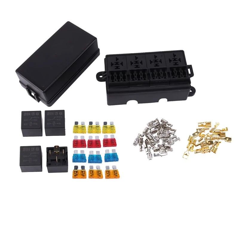 12 Way Blade-Fuse Holder Box With Spade Terminals With Fuse 12V 40A Relays For Car Truck Trailer And Boat
12 Way Blade-Fuse Holder Box With Spade Terminals With Fuse 12V 40A Relays For Car Truck Trailer And Boat