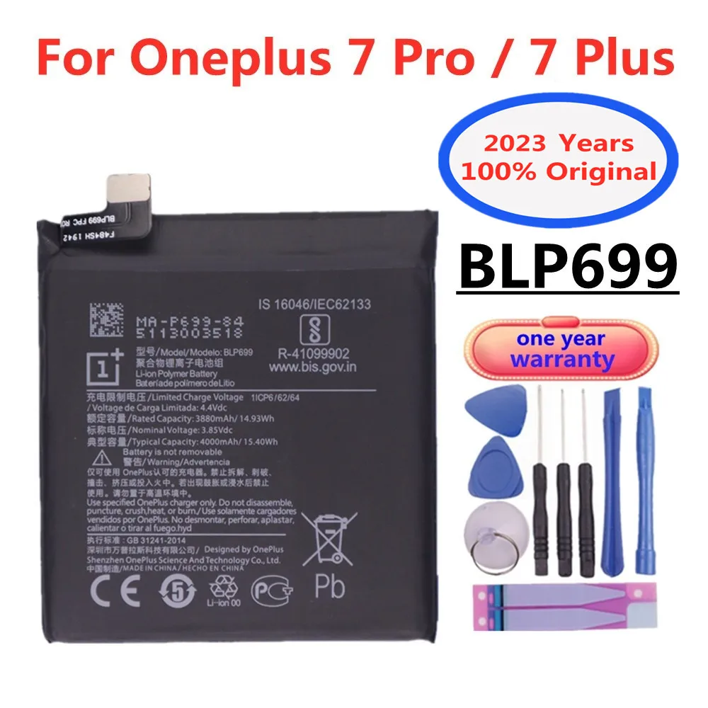 2023 Years 100% Original Capacity 4000mAh BLP699 Replacement Battery For oneplus 7 Pro / 7 Plus 7Pro 7Plus Mobile Phone Batteria
2023 Years 100% Original Capacity 4000mAh BLP699 Replacement Battery For oneplus 7 Pro / 7 Plus 7Pro 7Plus Mobile Phone Batteria