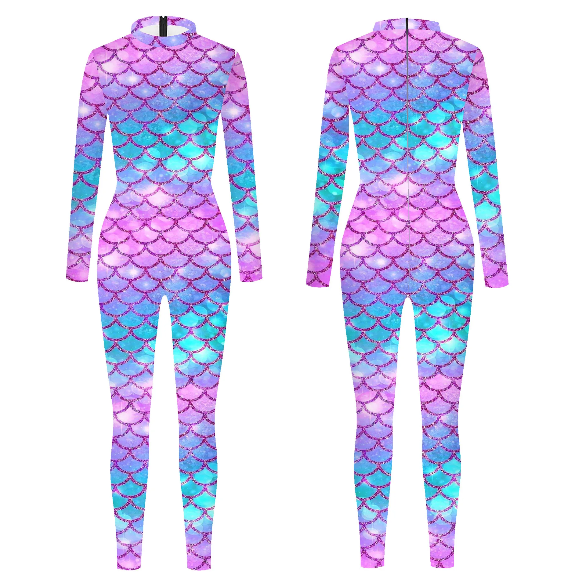 Colorful Shiny Fish Scales 3D Print Women's Jumpsuit Cosplay Mermaid Bodysuit Stretch Wear Cosplay Costume Parent-Child Outfit
Colorful Shiny Fish Scales 3D Print Women's Jumpsuit Cosplay Mermaid Bodysuit Stretch Wear Cosplay Costume Parent-Child Outfit
