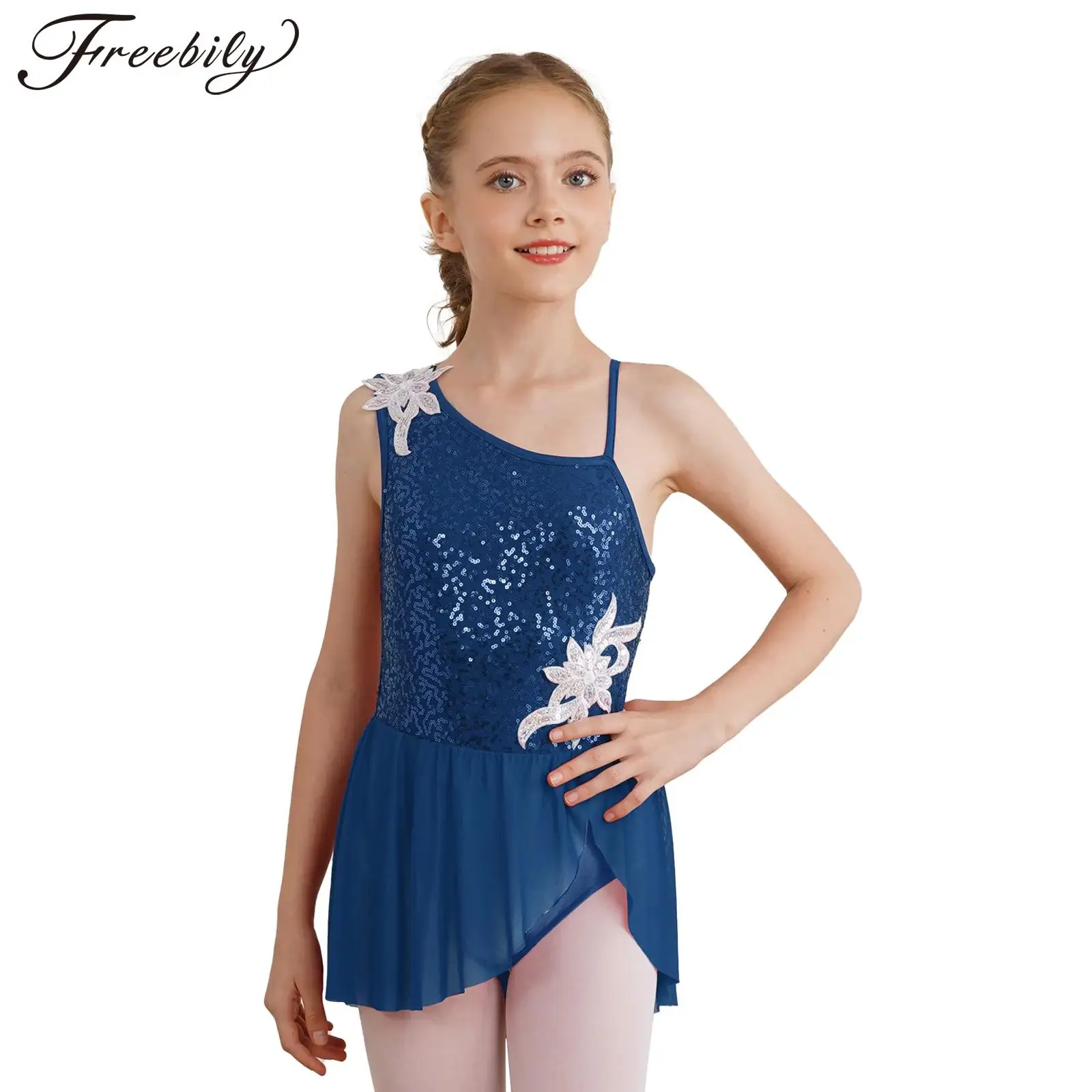 Kids Girls Figure Ice Skating Dress Ballet Dance Gymnastics Acrobatics Leotard Tutu Sleeveless Shiny Sequins Floral Dancewear
Kids Girls Figure Ice Skating Dress Ballet Dance Gymnastics Acrobatics Leotard Tutu Sleeveless Shiny Sequins Floral Dancewear