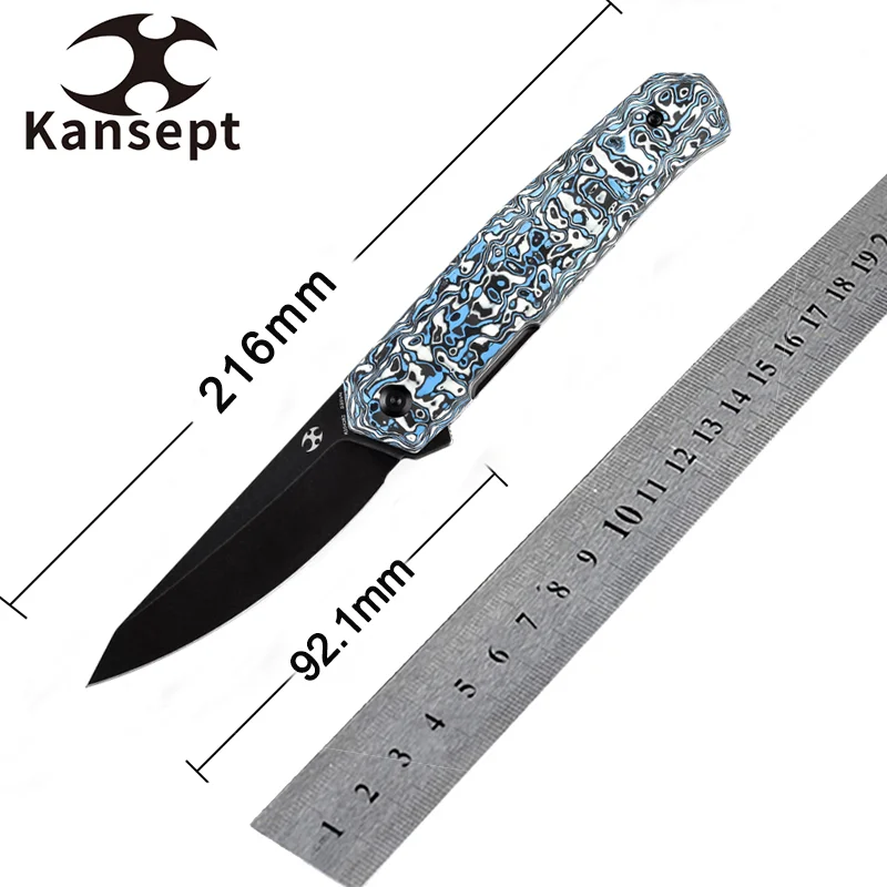 

Kansept Knives 2023 New Integra K1042B2 Folding Knife Black Stonewashed CPM S35VN with Carbon Fiber Handle for Men Survival EDC