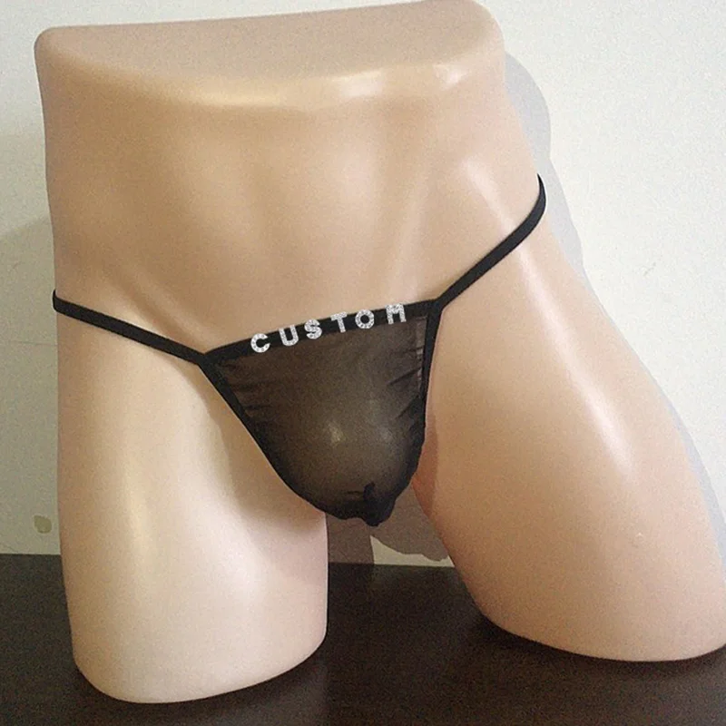 Сексуальные мужские стринги с низкой посадкой и надписью на заказ
Сексуальные мужские стринги с низкой посадкой и надписью на заказ