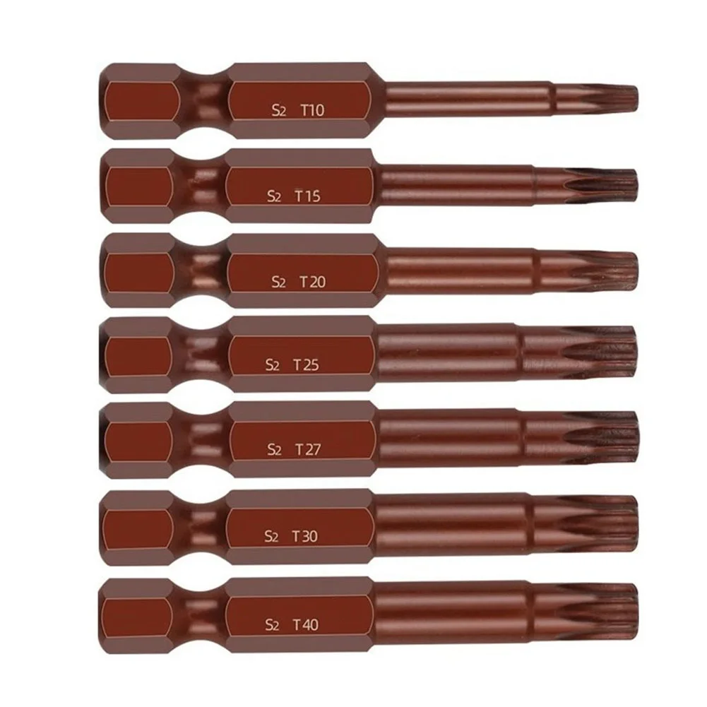 7Pcs Magnetic Torx Screwdriver Bits 50mm T10/T15/T20/T25/T27/T30/T40 Hex Shank For Electric Driver Air Drill Power Tools Parts
7Pcs Magnetic Torx Screwdriver Bits 50mm T10/T15/T20/T25/T27/T30/T40 Hex Shank For Electric Driver Air Drill Power Tools Parts
