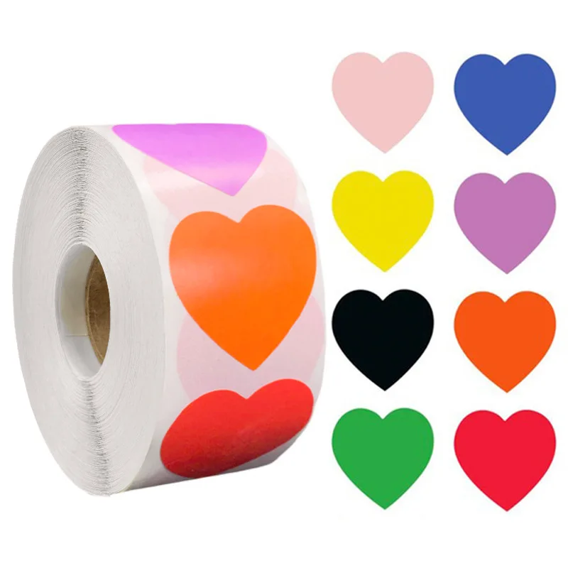 Heart Shaped Self-Adhesive Colored Stickers Sealing Labels 500/Roll Labels Stickers Packaging Wedding Decorations Scrapbooks
Heart Shaped Self-Adhesive Colored Stickers Sealing Labels 500/Roll Labels Stickers Packaging Wedding Decorations Scrapbooks