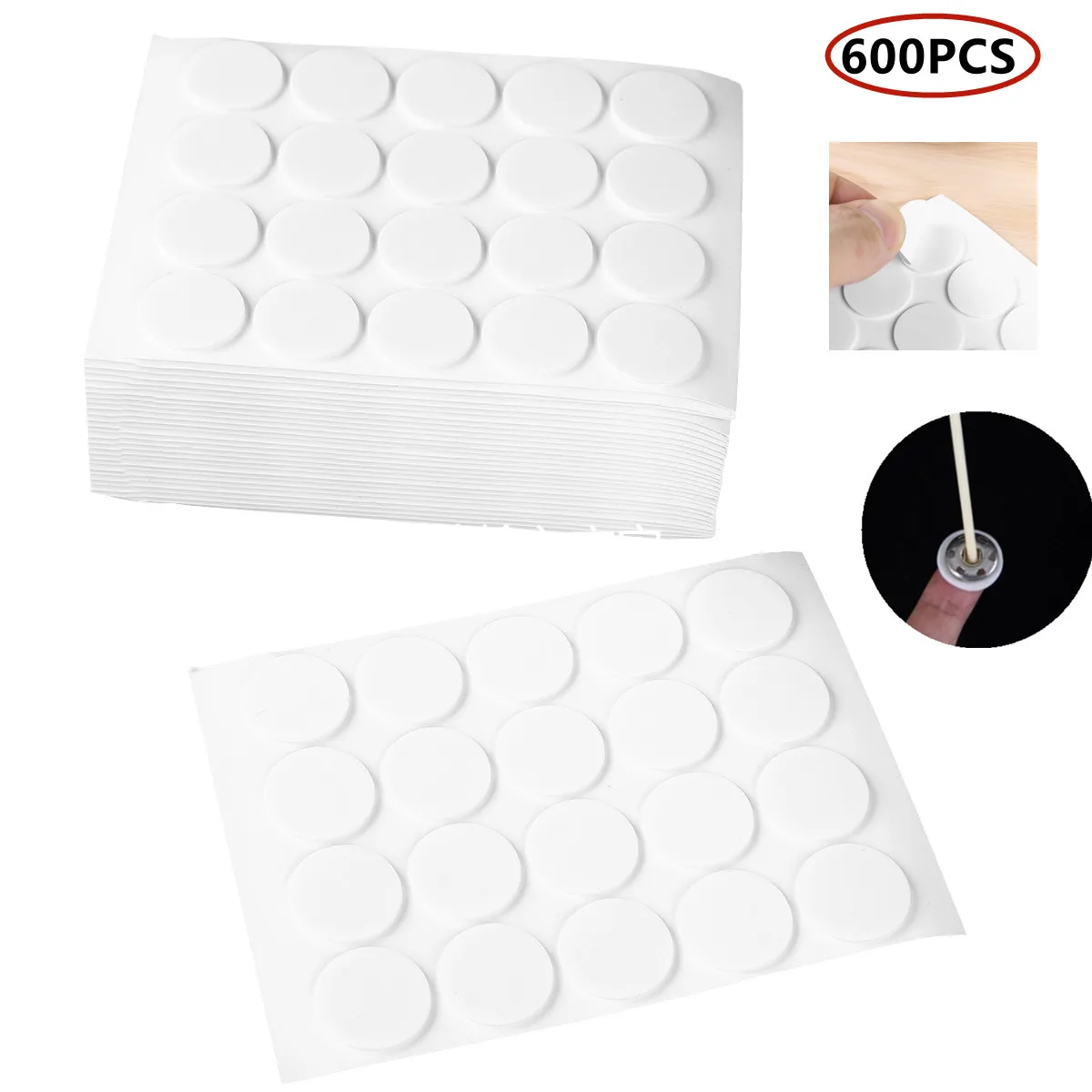 600Pcs Heat Resistance Candle Wick Stickers Adhesive Foam Wick Base Fixed Decals Double-sided Wax Fix Candle Making Accessories
600Pcs Heat Resistance Candle Wick Stickers Adhesive Foam Wick Base Fixed Decals Double-sided Wax Fix Candle Making Accessories