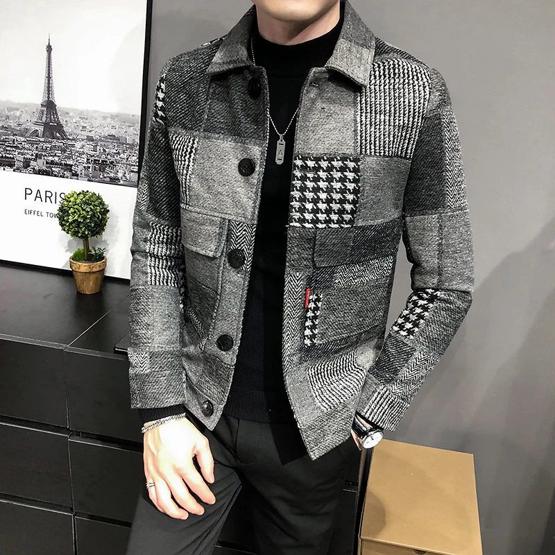 2023 Hombre Korean Casual Men Stitching Jacket Slim Jacket Fashion Warm Long-sleeved Plaid Gentleman Pockets Coat Jacket S-3XL
2023 Hombre Korean Casual Men Stitching Jacket Slim Jacket Fashion Warm Long-sleeved Plaid Gentleman Pockets Coat Jacket S-3XL